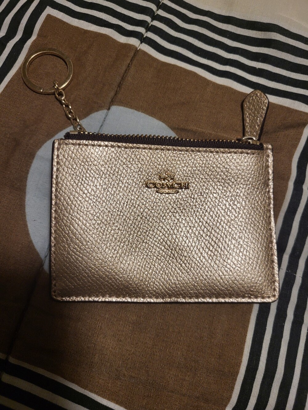 Coach Metalic Small zippered card/key pouch
